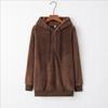 European and American Women's Plush Hooded Sweatshirt - Long-Sleeved, Loose Fit, Fleece Pullover for Autumn and Winter