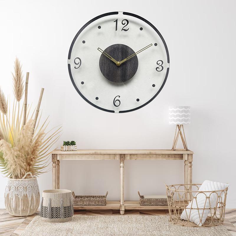Tempered Glass Wall Clock Nordic Living Room Furniture Clocks Interior Silent Decoration Wall Clock Modern Accessories Clocks
