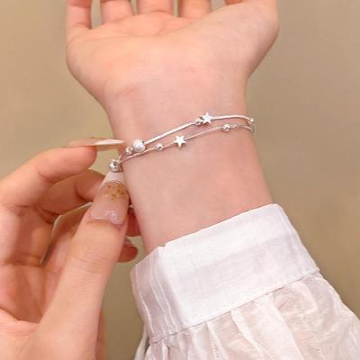 Alltägliches Doppellagiges Stern- & Perlenarmband für Damen - Süßes Nischendesign