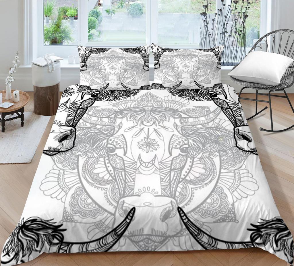 Heim-Bettwäsche 3D Böhmischer Druck Bettwäscheset Kissenbezug Bettdecke Bettbezug Tagesdecke Bettwäsche