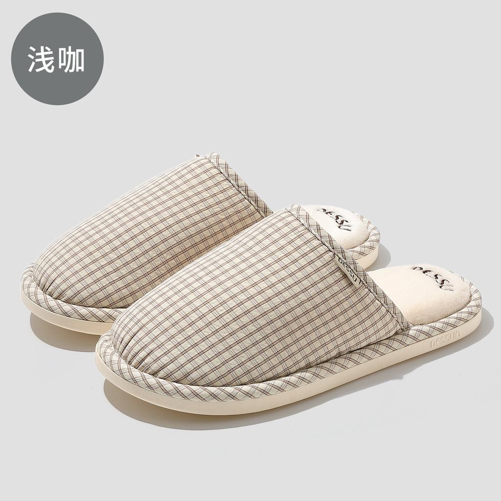Couple fabric slippers autumn and winter indoor home household bedroom breathable non-slip floor mop