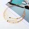 Geometric Metal Choker Necklace With Electroplated Surface Fashion Accessories