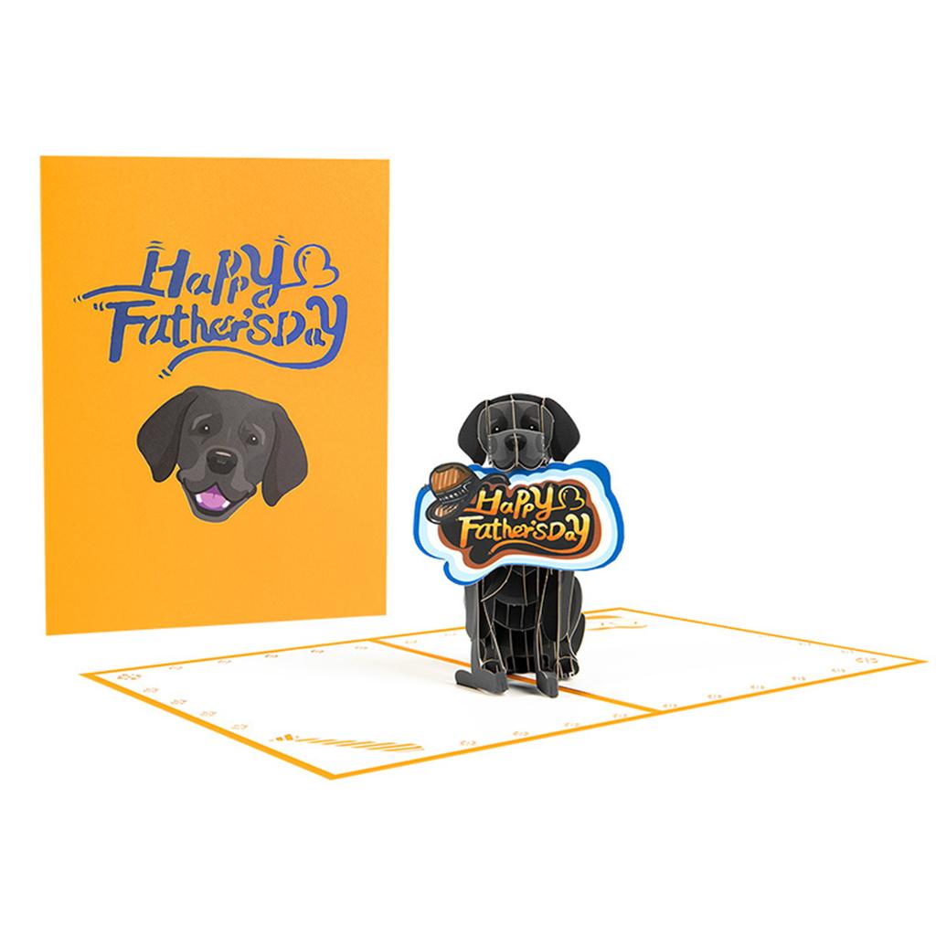 Unique 3D Father's Day Card Black3D Labrador Greeting Card Father's Day Greeting Card Graduation for Dog Enthusiasts