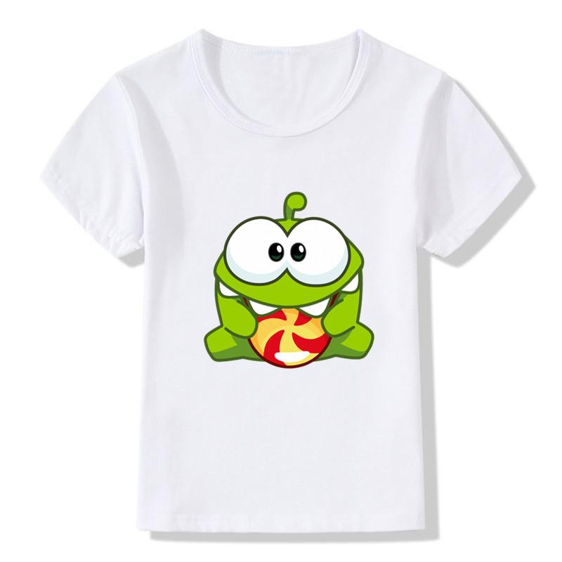 2025 Om Nom Stories Print Kids T Shirt Summer New T-shirt Cartoon Children T-shirts Baby Girls Boys Clothes Unisex Tshirt,HKP5410