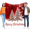 Merry Christmas Blanket Soft Cozy Throw Decorative Bed Sofa Cover with Snowflakes and Pine Trees Perfect for Holiday Gifts and H