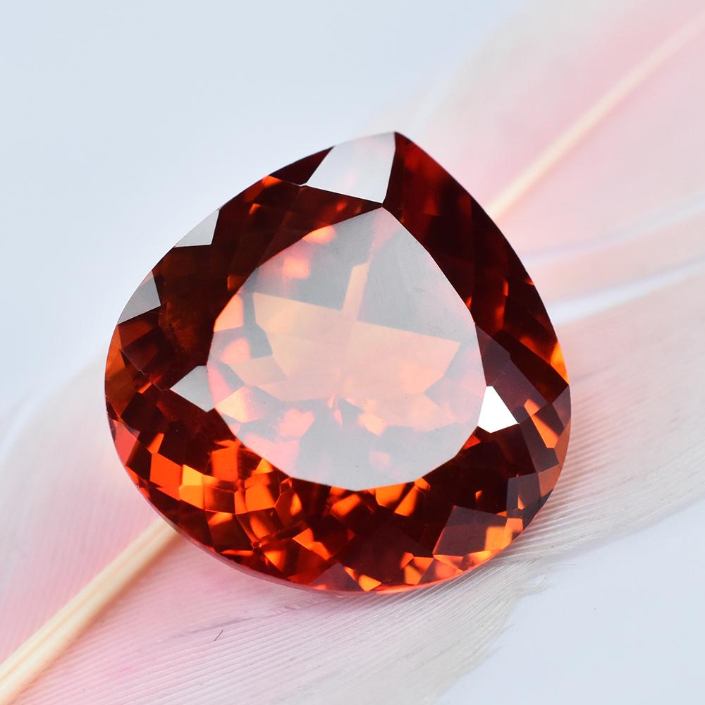 Natural Orange Sapphire Loose Gemstone 21.50 Ct Pear Cut Vintage September Birthday Birthstone