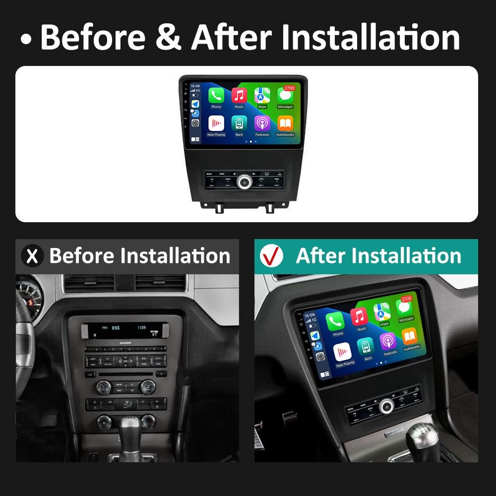 For Ford Mustang 2009 2010 2011 - 2014 DSP Stereo GPS Navigation Car Video Radio Multimedia Player Android Auto Cooling Fan WIFI