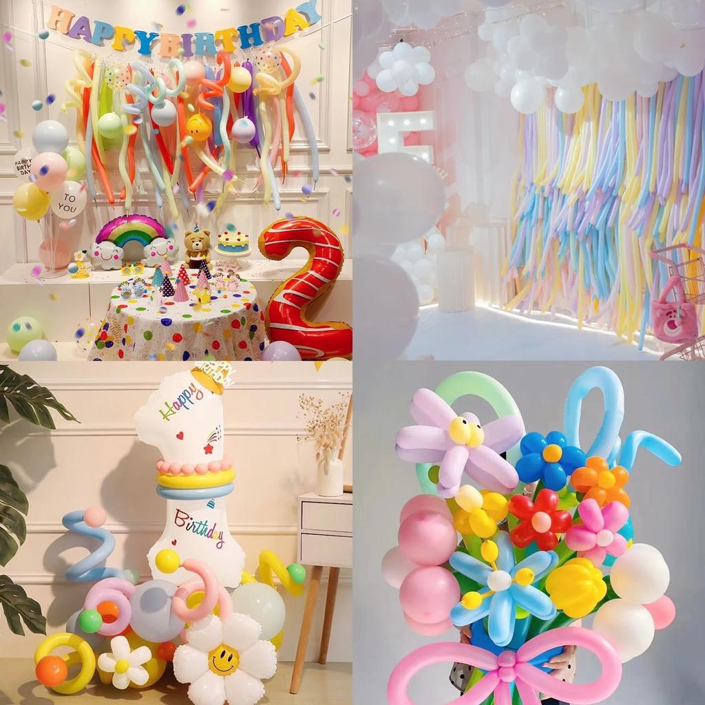 60/100 Pieces 260Q Macaron Colorful Long Balloons Animal-Shaped Balloons Suitable for Birthday, Wedding and Holiday