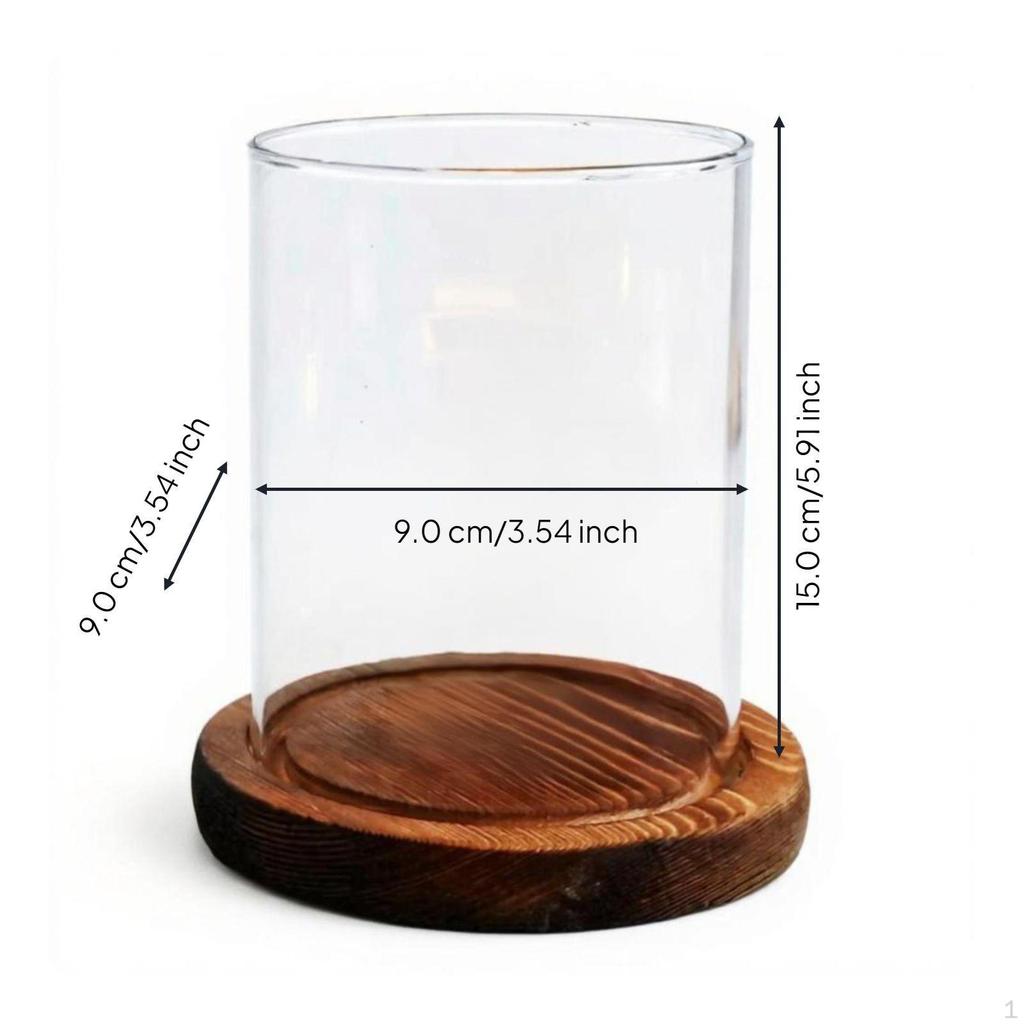 Glass Gale Candle Holder, Clear Cylinder Shade, Dustproof and Windproof, Home Decoration Small Hole