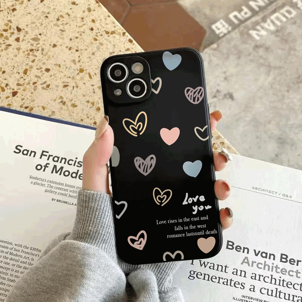 Graffiti Love Silicone Phone Case for IPhone 14 15 16 Plus for IPhone 13 14 15 12 11 16 Pro Max 12 Mini XS Max TPU Protect Cover