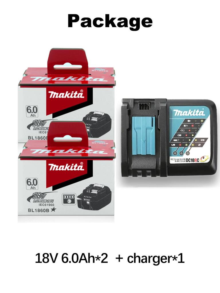 Makita Power Source Kit (2 x Tool Batteries with Charging Station, Replacement Batteries for Makita Power Tools)