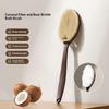 Natural Boar Bristle Coconut Fiber Long Handle Bath Brush Deep Cleansing For Daily Shower Exfoliating Skin Care