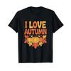 I Love Autumn Pumpkin Leaves Fall Design Value T Shirt Vintage Designer Clothes Homme Soft Casual Comfortable Streetwear
