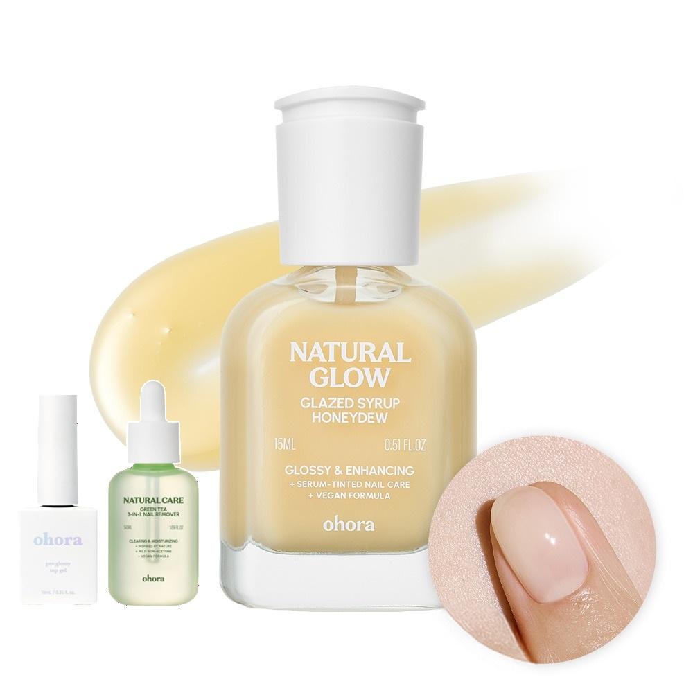 OHORA Glazed Syrup Nail Strengthener Honeydew Edition Nail Care Set with Optional Nail Essentials