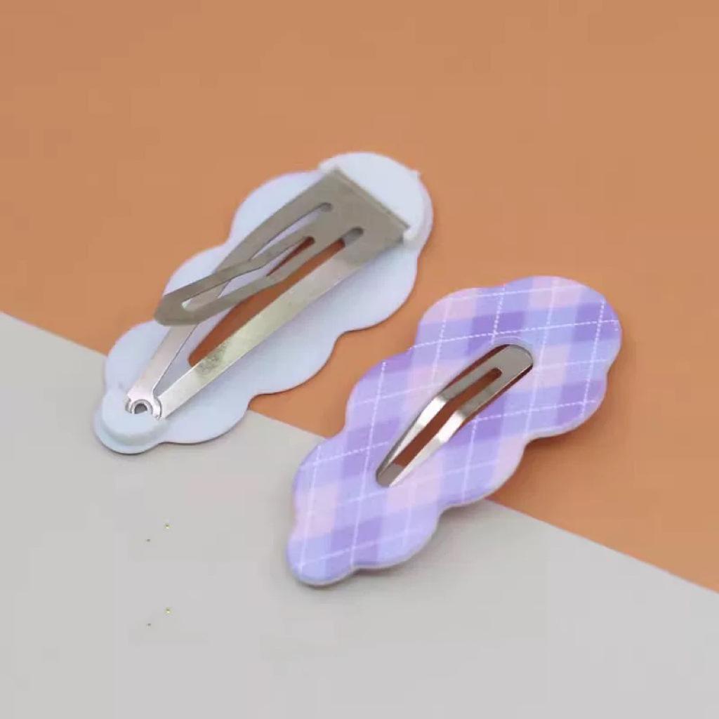 

Fresh Sweet Girl Bangs Hair Accessories: Cute Wave and Animal Cloud Clips фиолетовый