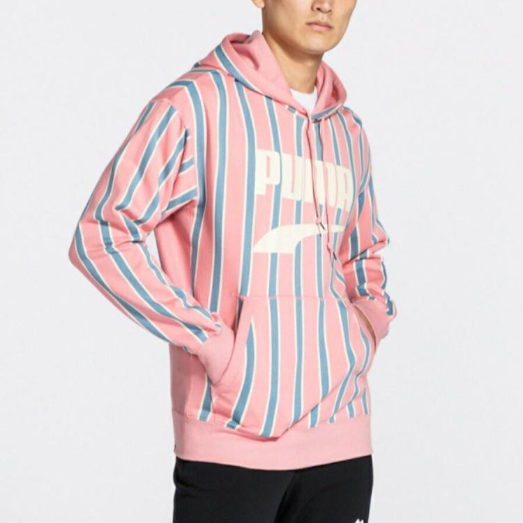 Puma Living Series Downtown PO Graphic Hoody Pink Red Men's 596004-14