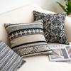 45x45cm Boho Black Striped Jacquard Pillow Cover Indian Ethnic Cushion Cover Sofa Bed Hotel Home Decor Throw Pillowcase