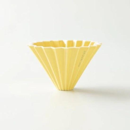 ORIGAMI Dripper M Size 2-4 People Yellow Porcelain Box Engraving