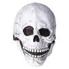 Casque Squelette d'Halloween Masque Squelette Intégral Tête Masque Squelette en Latex Costume Cosplay Masque Squelette Horreur pour Festival FêteGris Clair