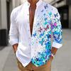 Herren Langarmhemd Polyester Umlegekragen Schmetterling Blumenprint