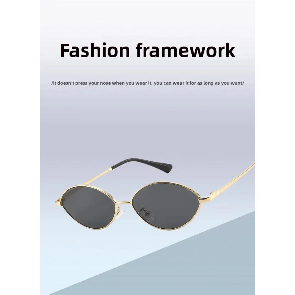 Metal Small Frame Oval Sunglasses Women High-end 2026 New Fashionable and Versatile UV Resistant Luxury Glasses Gentleman