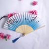 Vintage Bamboo Silk Women's Folding Fan - Portable Dance Gift