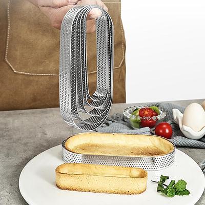 Ovale Muffintarte-Ringe Edelstahl Kuchenform Perforierte Kuchenmousseform Keksausstecher Gebäck Quiche Backform
