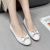 Fashion Ladies Footwear Low Heel Elegant Leather Casual Women's Flat Shoes with Bow Office Chic Point Social Cheap Clearance Comfortable