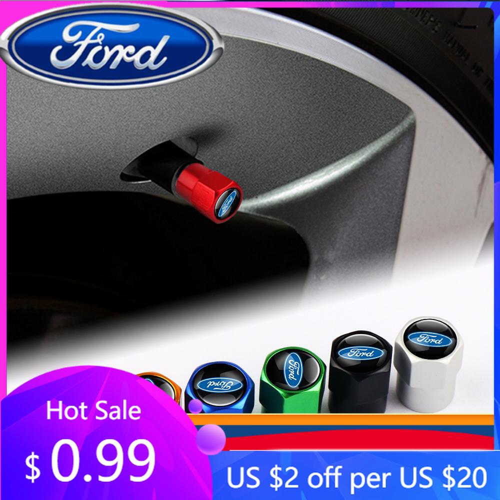 New 2026 Car Sticker New 2025 Hot 4Pcs Car Accessories Car Tire Valve Cover Wheel Protection Dust Caps For Ford Fiesta Focus 2 M
