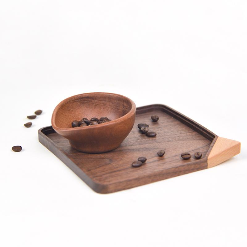 Wooden Coffee Bean Trays Solid Wood Coffee Bean Measuring Bowl Container Espresso Dosing Cup Display Tray Coffee Accessories