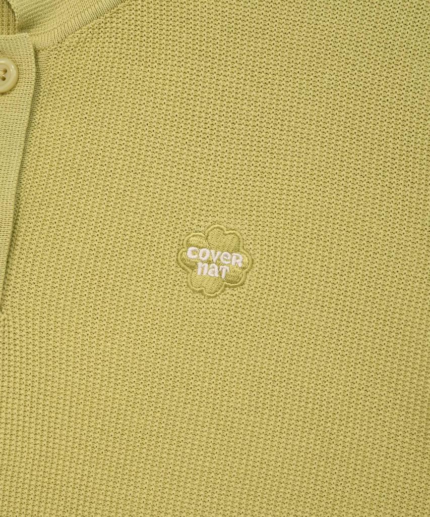 COVERNAT WOMAN Basic Waffle Collar Knit Lime
