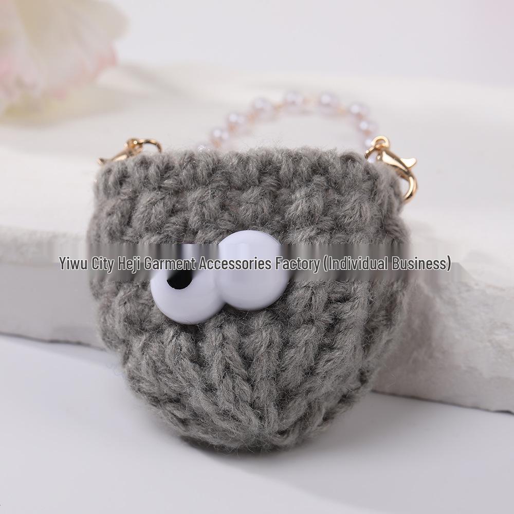 Mini Candy Color Yarn Bag Pendant with Cartoon Doll