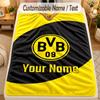 Flannel BlanketBorussia Dortmund Custom Name Text Personalized Soft Warm Throw Blanket Home Decor Gift