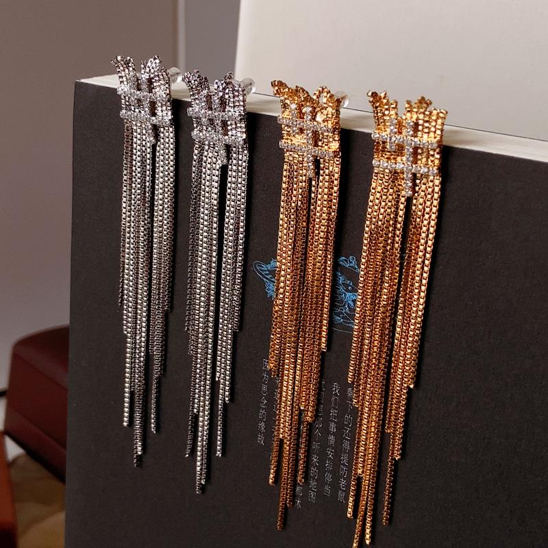Chic Zircon Tassel Stud Earrings: Elegant, Versatile Light-Luxury Accessories for Women