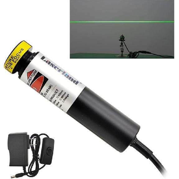 532nm Focusable Green Projector Generator Line Module for Sawmill Woodworks Swamp Haunted House 18mm (Focusable Class IIIr 5V with Adapter, Mount and