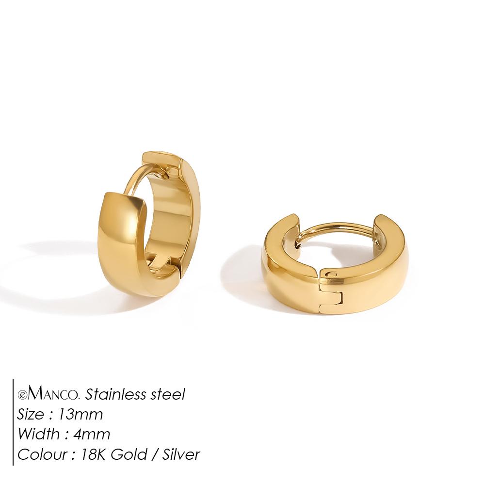 eManco Fashion Gold Size Circle Earrings Women's Jewelry Accessories Classic Stainless Steel Earrings Wholesale
