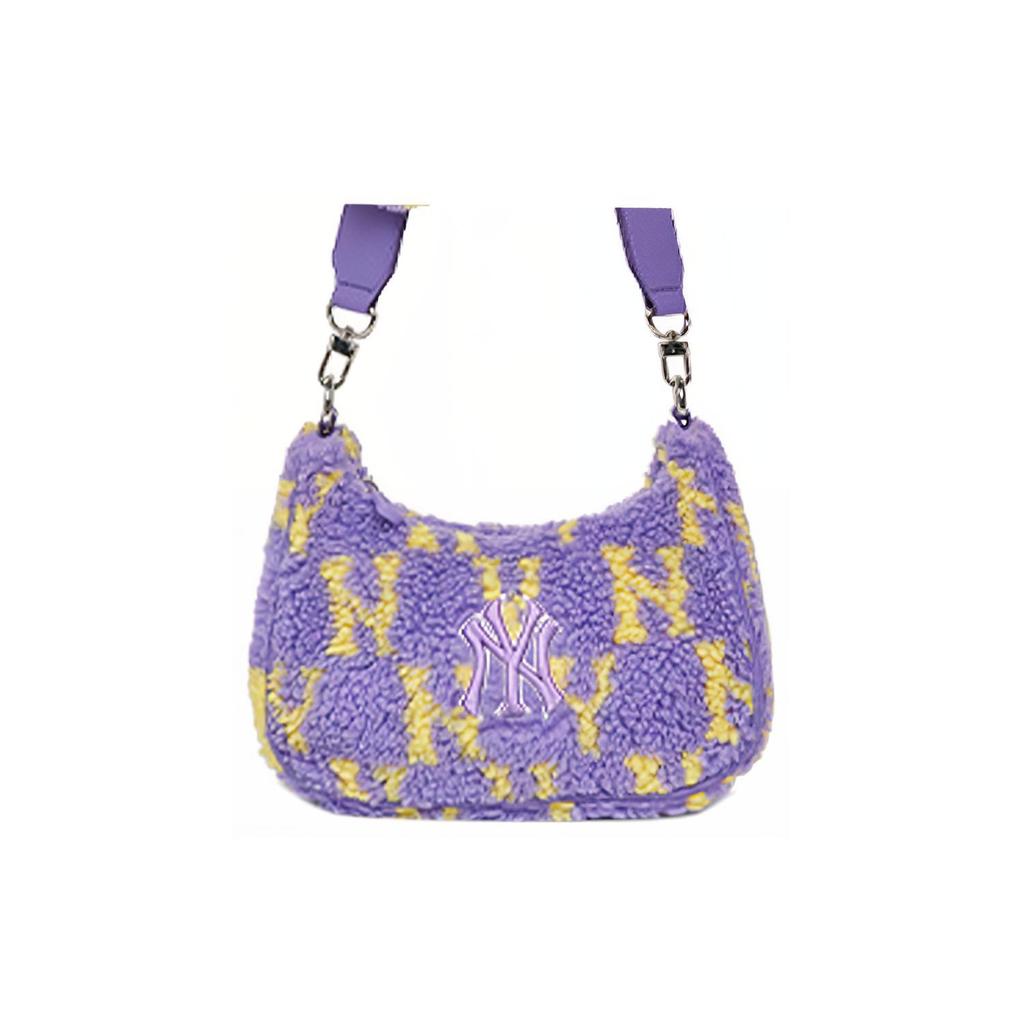 New MLB Plush Combo Bag, Crossbody Bag, Shoulder Bag Regular Women's Purple Yellow Color Block 7ABQM0126-50LDS
