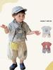 Summer Cartoon Patch Baby T-Shirt & Pants Set