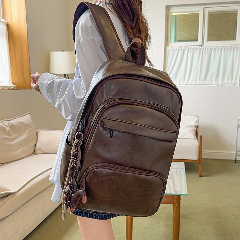 Student PU Schoolbag Large Capacity Backpack
