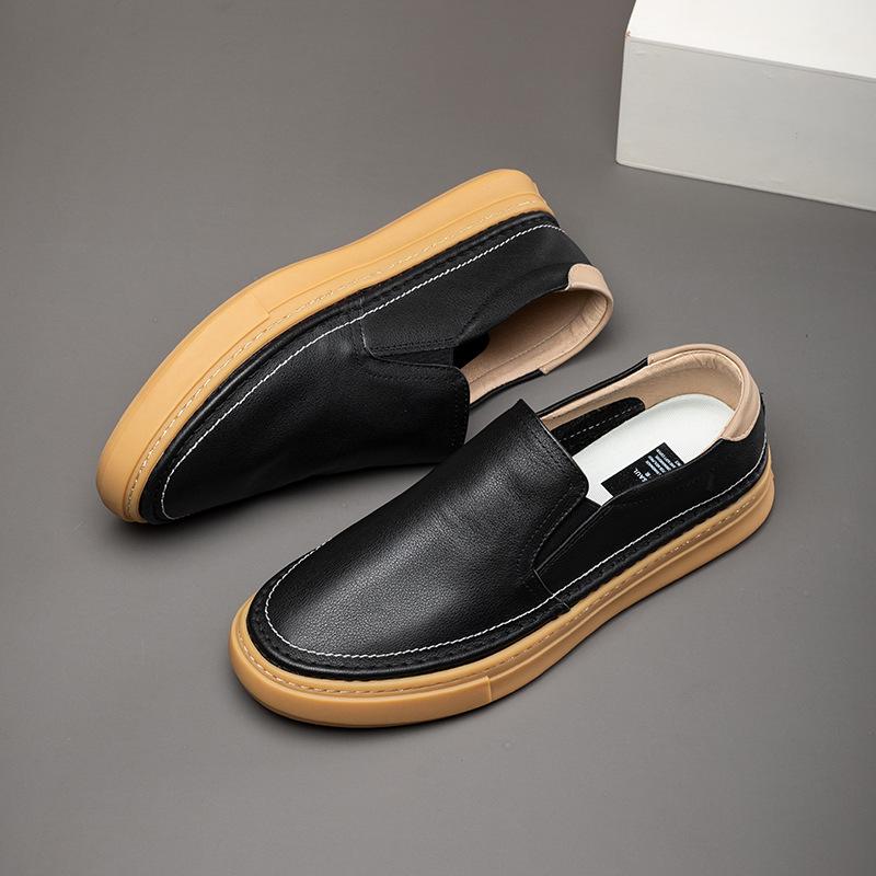 European Station Men's Shoes Fashion Summer New Big-name Leather Casual Shoes Men's One-pedal Lazy Shoes Men's Loafers Men's