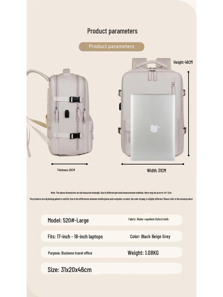 Business-Laptop-Rucksack mit großer Kapazität, Schuhfach, Trocken-/Nass-Trennung, für Outdoor-Reisen & Pendeln