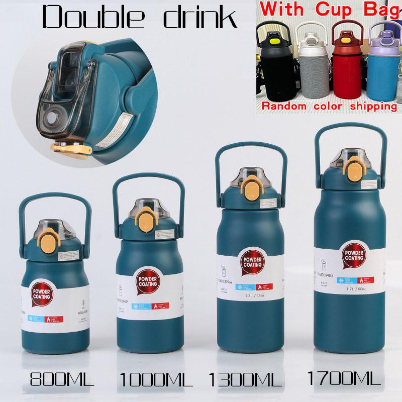 1.3L/1.7L Large Capacity Thermo Bottle Stainless Steel Thermal Thermo Water Portable Vacuum Mug Thermos Insulated Cup Tumbler