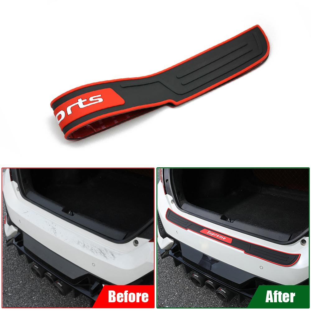 Universal Car Rear Bumper Scratch Proof Rubber Strip Pad Protector Guard Sill Plate Trunk Protector Trim Cover