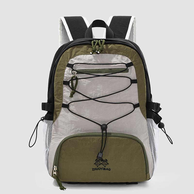 Schoolbag outdoor travel contrasting color backpack men's and women's new light hiking bag large capacity student bag