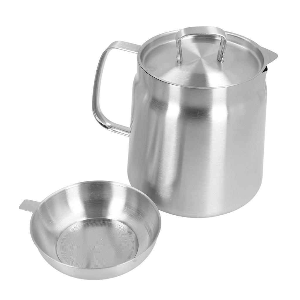 304 Stainless Steel Oil Residue Separator Ergonomic Handle Large Capacity Oil Separation Bottle 1.5L