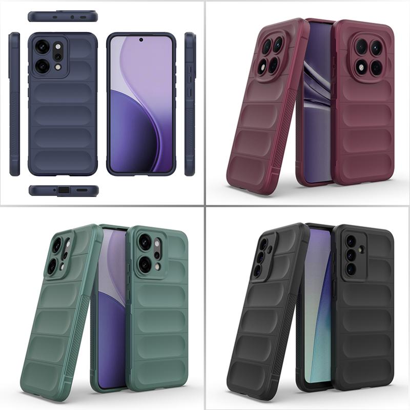 Luxury Real Silicone Shockproof Bumper Phone Case For iPhone 17 16 Pro Max Samsung S25 Xiaomi Oppo Honor Google Anti Fall Shock Solid Color Back Cover
