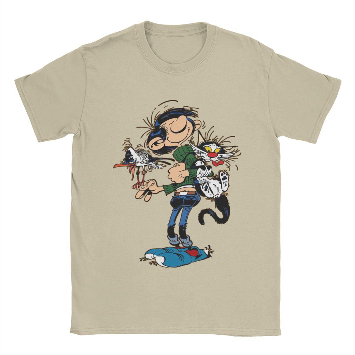 

Men s The Twins Of Gambler Gomer Goof T Shirts Gastone Lagaffe Pure Cotton Clothing Cool Round Neck Tee Shirt Gift Idea T-Shi... S разноцветный