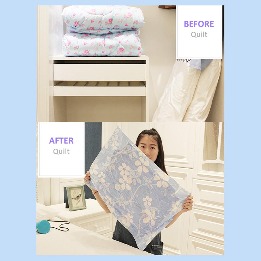 5 Pack Vacuum Bag with Manual Pump Reusable Vacuum Storage Bags Leakproof Space Saver Sealer for Home Travel Bedding Clothes