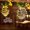 New Solar Powered Iron Pineapple Lantern Outdoor Courtyard Garden Corridor Decorative Hanging Lamp LED Copper Wire Light String