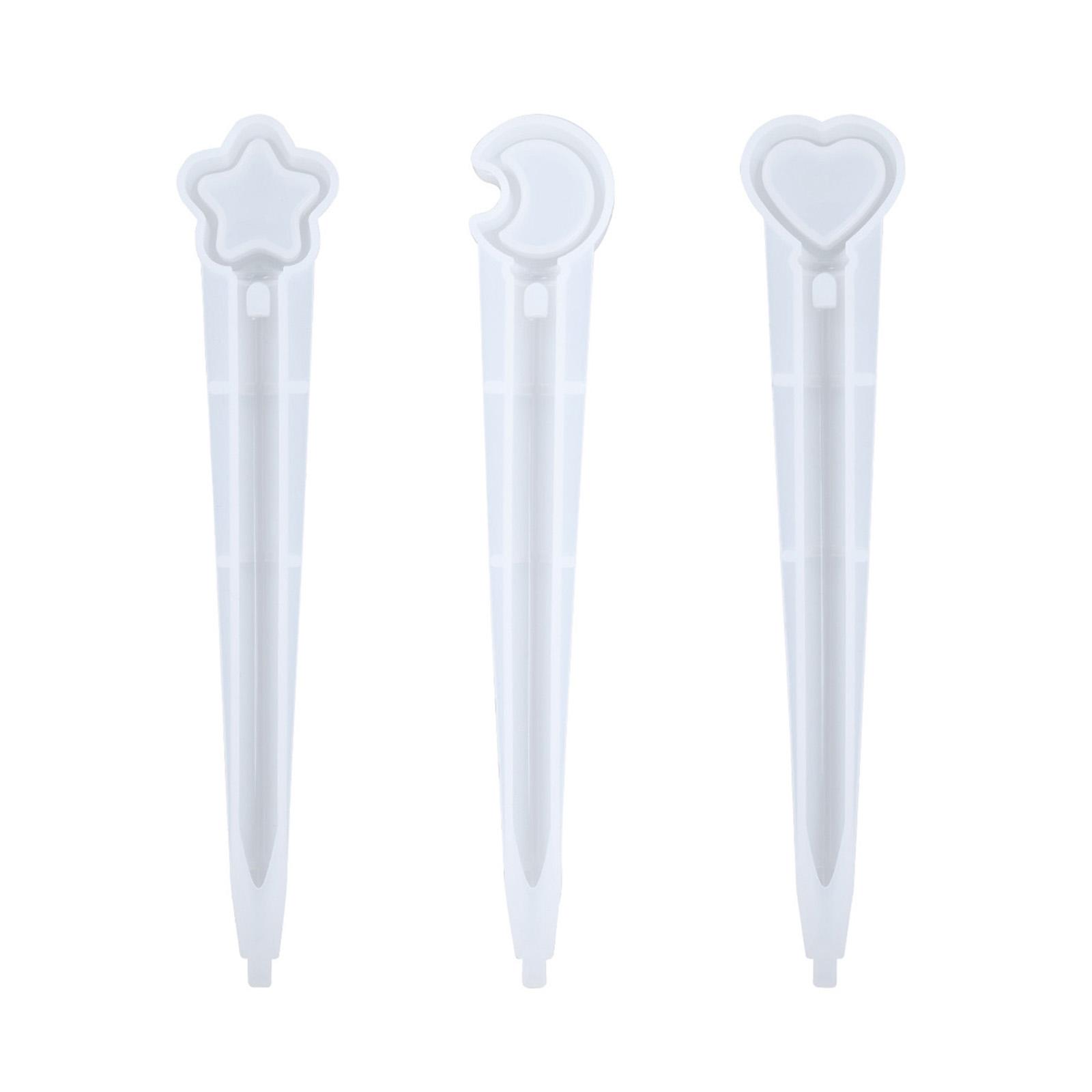 

Силиконовые формы для шариковой ручки, форма для литья из смолы, сделай сам, ежедневная канцелярская форма для изготовления животных, ручка со звездой, луной и сердцем, подарок A